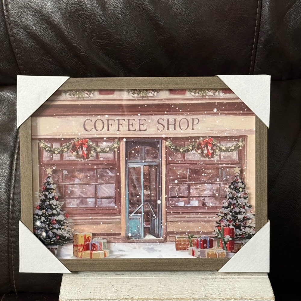 Festive Coffee Shop Wall Art winter Christmas